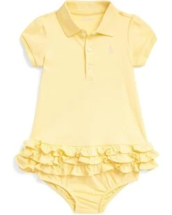 Polo Ralph Lauren Kids Interlock Solid Ruffle Dress (Infant)
