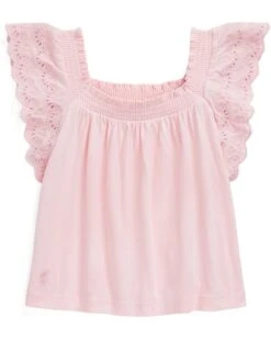 Polo Ralph Lauren Kids Eyelet-Embroidered Cotton Jersey Top (Toddler)
