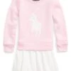 Polo Ralph Lauren Kids Big Pony Fleece Sweatshirt Dress (Little Kids)