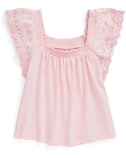 Polo Ralph Lauren Kids Eyelet-Embroidered Cotton Jersey Top (Big Kids)