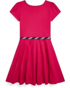 Polo Ralph Lauren Kids Striped-Trim Ponte Dress (Big Kids)