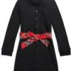 Polo Ralph Lauren Kids Plaid-Sash Knit Oxford Dress (Little Kids)
