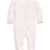 Polo Ralph Lauren Kids Floral-Trim Cotton Coverall (Infant)