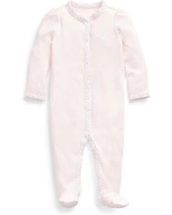 Polo Ralph Lauren Kids Floral-Trim Cotton Coverall (Infant)