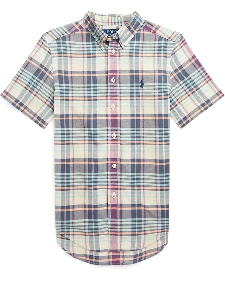 Polo Ralph Lauren Kids Indigo Cotton Madras Short Sleeve Shirt (Big Kids) Polo Ralph Lauren Kids Indigo Cotton Madras Short Sleeve Shirt (Big Kids) -Polo Ralph Lauren Kids 71 PbEEsTnL. AC SR736920