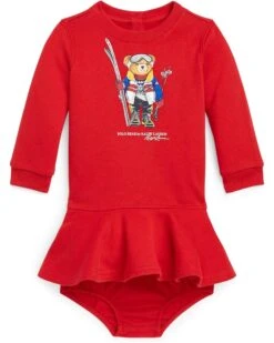 Polo Ralph Lauren Kids Polo Bear Cotton Fleece Dress & Bloomer (Infant)