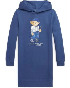 Polo Ralph Lauren Kids Polo Bear Fleece Hoodie Dress (Big Kids)
