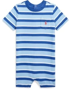 Polo Ralph Lauren Kids Striped Cotton Jersey Shortall (Infant)