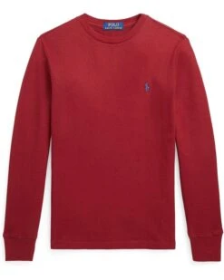 Polo Ralph Lauren Kids Waffle-Knit Cotton Long Sleeve Tee (Big Kids)