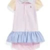 Polo Ralph Lauren Kids Color-Blocked Mesh Polo Dress & Bloomer (Infant)