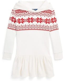 Polo Ralph Lauren Kids Fair Isle Waffle-Knit Hooded Dress (Little Kids)