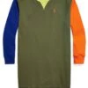Polo Ralph Lauren Kids Color-Blocked Spa Terry Sweatshirt Dress (Big Kids)