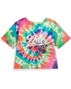 Polo Ralph Lauren Kids Tie-Dye Logo Cotton Jersey Boxy Tee (Little Kids)