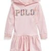 Polo Ralph Lauren Kids Logo Cotton Jersey Hooded Dress (Toddler)
