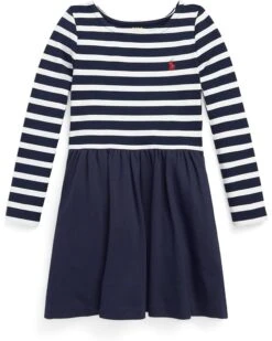 Polo Ralph Lauren Kids Striped Stretch Ponte Dress (Toddler)