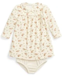 Polo Ralph Lauren Kids Floral Velour Dress & Bloomer (Infant)
