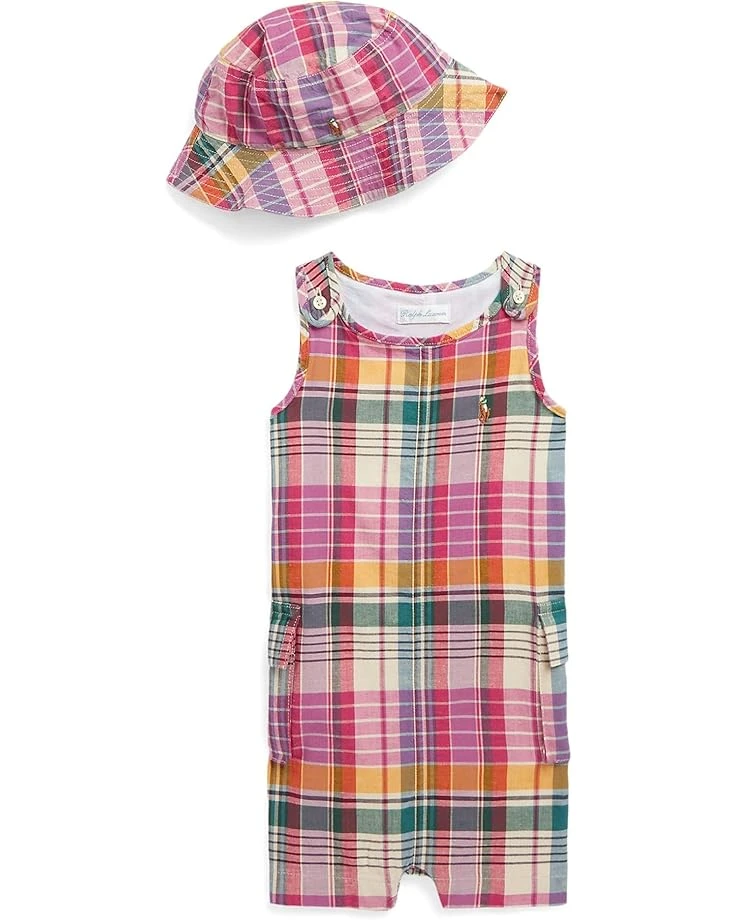 Polo Ralph Lauren Kids Indigo Cotton Madras Shortall & Hat Set (Infant) Polo Ralph Lauren Kids Indigo Cotton Madras Shortall & Hat Set (Infant) -Polo Ralph Lauren Kids 71sVWP2a4vL. AC SR736920