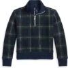 Polo Ralph Lauren Kids Plaid Double-Knit 1/4 Zip Pullover (Little Kids)
