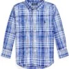 Polo Ralph Lauren Kids Plaid Cotton Poplin Shirt (Little Kids)