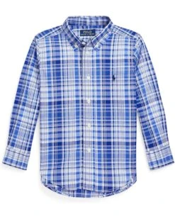 Polo Ralph Lauren Kids Plaid Cotton Poplin Shirt (Little Kids)