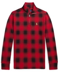 Polo Ralph Lauren Kids Checked Cotton Interlock Pullover (Big Kids)