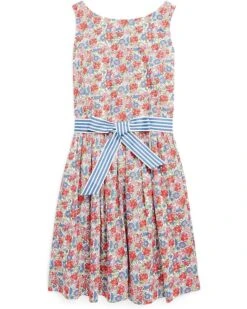 Polo Ralph Lauren Kids Floral Cotton Poplin Dress & Bloomer (Big Kids)