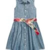 Polo Ralph Lauren Kids Belted Indigo Chambray Shirtdress (Little Kids)
