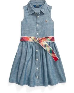 Polo Ralph Lauren Kids Belted Indigo Chambray Shirtdress (Little Kids)