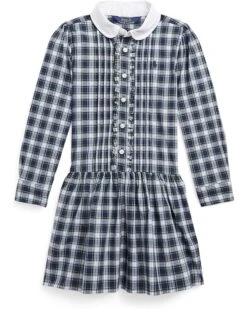 Polo Ralph Lauren Kids Plaid Stretch Poplin Shirtdress (Little Kids)
