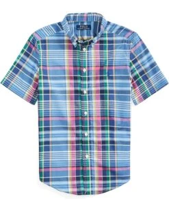 Polo Ralph Lauren Kids Geometric Poplin Short Sleeve Shirt (Big Kids)