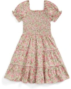 Polo Ralph Lauren Kids Floral Smocked Cotton Jersey Dress (Toddler)