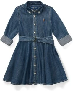 Polo Ralph Lauren Kids Belted Cotton Denim Shirtdress (Toddler)