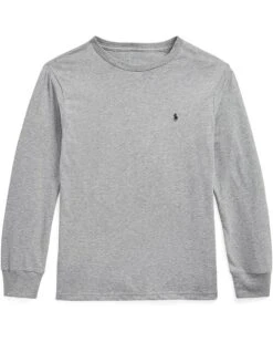 Polo Ralph Lauren Kids Checked Big Pony Cotton Long Sleeve Tee (Big Kids)