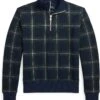 Polo Ralph Lauren Kids Plaid Double-Knit 1/4 Zip Pullover (Big Kids)