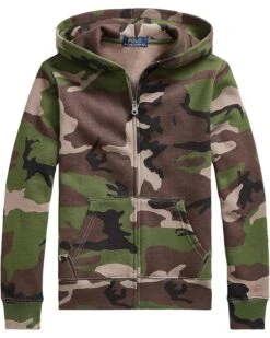 Polo Ralph Lauren Kids Camo Fleece Full Zip Hoodie (Big Kids)