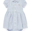 Polo Ralph Lauren Kids Striped Knit Oxford Dress (Infant)