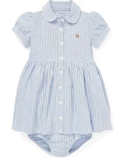Polo Ralph Lauren Kids Striped Knit Oxford Dress (Infant)